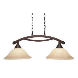 Toltec Lighting Bow 2 Light Island Light Shown in Bronze Finish with 12' Italian Marble Glass Bronze 872-Brz-528 - All