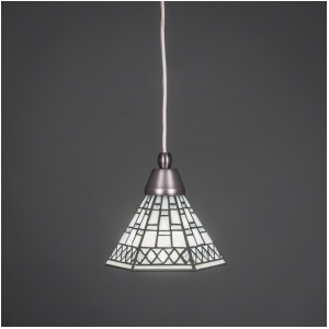 Toltec Lighting Cord Mini Pendant Brushed Nickel Finish w/ 7' Pewter Tiffany Glass 22-Bn-9105 - All