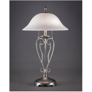 Toltec Lighting Olde Iron Table Lamp Brushed Nickel w/ 16' Cayenne Linen Glass 42-Bn-612 - All