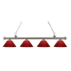 Z-lite Riviera 4 Light Billiard Light Brushed Nickel Red 200-4Bn-prd - All