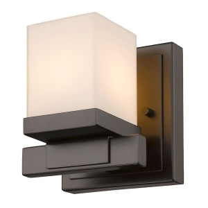 Z-lite Cadiz 1 Light Wall Sconce 4.4x4.5x4.9 Bronze Matte Opal 1913-1S-brz - All