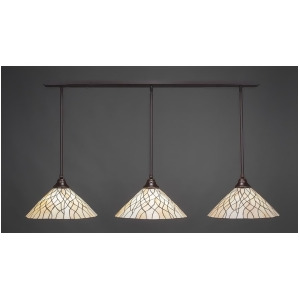 Toltec Lighting 3 Light Multi Light Pendant w/ Hang Straight Swivels Dark Granite Finish w/ 16' Sandhill Tiffany Glass 48-Dg-911 - All