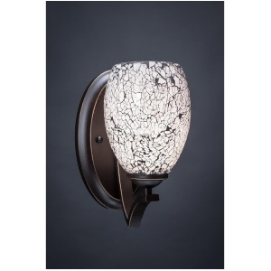 Toltec Lighting Zilo Wall Sconce Dark Granite Finish w/ 5' Black Fusion Glass 551-Dg-4165 - All