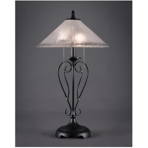 Toltec Lighting Olde Iron Table Lamp Matte Black w/ 16 Frosted Crystal Glass 42-Mb-711 - All
