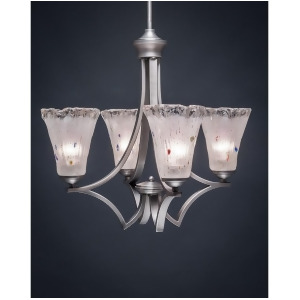 Toltec Lighting Zilo 4 Light Chandelier Graphite Finish w/ 5.5' Fluted Frosted Crystal Glass 564-Gp-721 - All