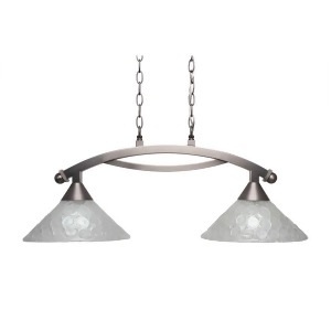 Toltec Lighting Bow 2 Light Island Light Shown in Brushed Nickel Finish with 12' Italian Bubble Glass Brushed Nickel 872-Bn-441 - All