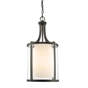 Z-lite Willow 4 Lt Pendant Olde Bronze Clear Out/Matte Opal In 426-4-Ob - All