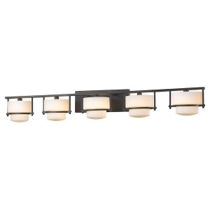 Z-lite Porter 5 Lt Vanity Light 5.5x43x6.25 Bronze Matte Opal 3030-5V-brz - All