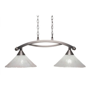 Toltec Lighting Bow 2 Light Island Light Shown in Brushed Nickel Finish with 12' Italian Ice Glass Brushed Nickel 872-Bn-709 - All