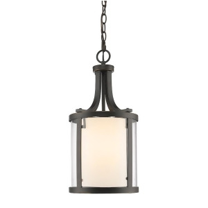 Z-lite Willow 3 Lt Pendant Olde Bronze Clear Out/Matte Opal In 426-3-Ob - All