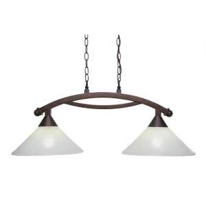 Toltec Lighting Bow 2 Light Island Light Shown in Bronze Finish with 12' Gold Ice Glass Bronze 872-Brz-702 - All