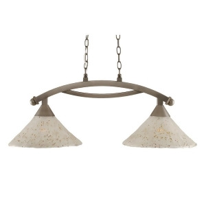 Toltec Lighting Bow 2 Light Island Light Shown in Brushed Nickel Finish with 12' Gold Ice Glass Brushed Nickel 872-Bn-702 - All