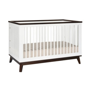 Babyletto Scoot 3-in-1 Convertible Crib with Toddler Bed Conversion Kit in White/Walnut M5801wl - All