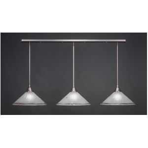 Toltec Lighting 3 Light Multi Light Pendant w/ Hang Straight Swivels Brushed Nickel Finish w/ 16 Frosted Crystal Glass 48-Bn-711 - All