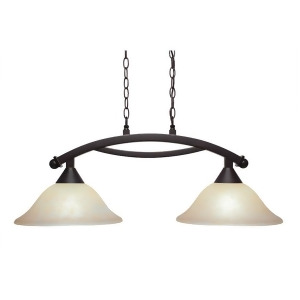 Toltec Lighting Bow 2 Light Island Light Shown in Dark Granite Finish with 12' Amber Marble Glass Dark Granite 872-Dg-523 - All