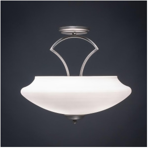 Toltec Lighting Zilo Semi Flush w/ 3 Bulbs Graphite Finish w/ 18' Zilo White Linen Glass 565-Gp-687 - All