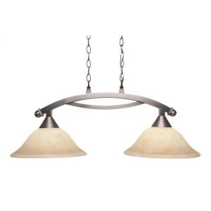 Toltec Lighting Bow 2 Light Island Light Shown in Brushed Nickel Finish with 12' Italian Marble Glass Brushed Nickel 872-Bn-528 - All