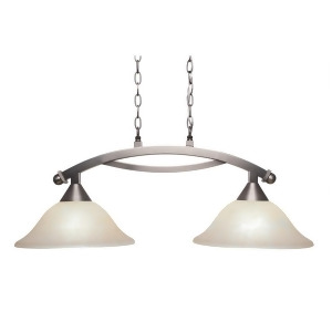 Toltec Lighting Bow 2 Light Island Light Shown in Brushed Nickel Finish with 12' Amber Marble Glass Brushed Nickel 872-Bn-523 - All