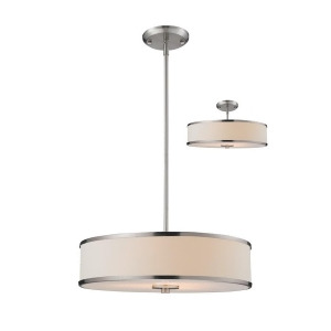 Z-lite Cameo 3 Lt Convertible Pendant 19.5x6.8 Brushed Nickel White 183-20 - All