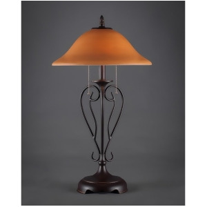 Toltec Lighting Olde Iron Table Lamp Dark Granite w/ 16' Cayenne Linen Glass 42-Dg-622 - All