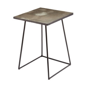 Lazy Susan Linear Concrete Accent Table Grey Stone Iron 159-016 - All