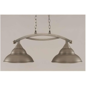 Toltec Lighting Bow 2 Light Island Light Shown in Brushed Nickel Finish with 13' Dark Granite Double Bubble Shade Brushed Nickel 872-Bn-428-bn - All