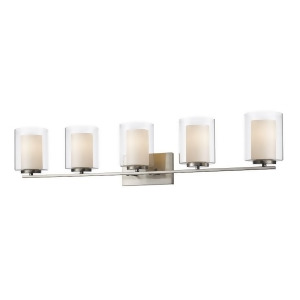 Z-lite Willow 5 Lt Vanity Light Brushed Nickel Clear Out/Opal In 426-5V-bn - All