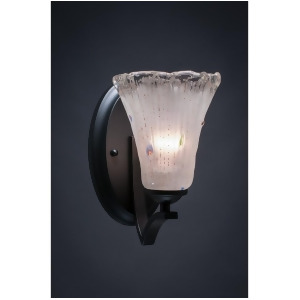 Toltec Lighting Zilo Wall Sconce Matte Black Finish w/ 5.5' Fluted Frosted Crystal Glass 551-Mb-721 - All