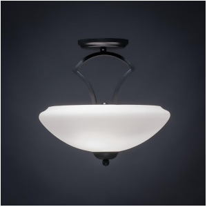 Toltec Lighting Zilo Semi Flush w/ 2 Bulbs Matte Black Finish w/ 14' Zilo White Linen Glass 563-Mb-684 - All