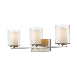 Z-lite Willow 3 Lt Vanity Light Brushed Nickel Clear Out/Opal In 426-3V-bn - All