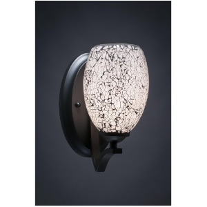 Toltec Lighting Zilo Wall Sconce Matte Black Finish w/ 5' Black Fusion Glass 551-Mb-4165 - All