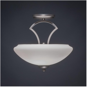 Toltec Lighting Zilo Semi Flush w/ 2 Bulbs Graphite Finish w/ 14' Zilo White Linen Glass 563-Gp-684 - All