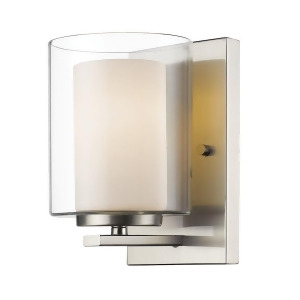 Z-lite Willow 1 Lt Wall Sconce Brushed Nickel Clear Out/Opal In 426-1S-bn - All