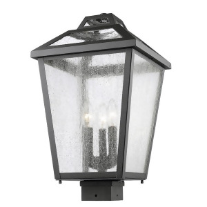 Z-lite Bayland 3 Lt Outdoor Post Mt 11x11x19 Black Clear Seed 539Phbs-bk - All