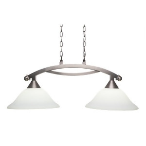 Toltec Lighting Bow 2 Light Island Light Shown in Brushed Nickel Finish with 12' White Linen Glass Brushed Nickel 872-Bn-614 - All