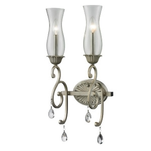 Z-lite Melina 2 Light Wall Sconce Antique Silver Clear Seedy 720-2S-as - All