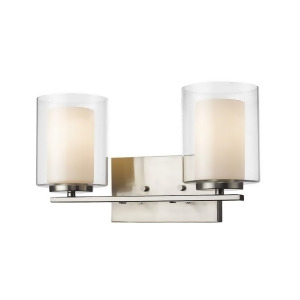 Z-lite Willow 2 Lt Vanity Light Brushed Nickel Clear Out/Opal In 426-2V-bn - All