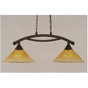 Toltec Lighting Bow 2 Light Island Light Shown in Bronze Finish with 12' Gold Champagne Crystal Glass Bronze 872-Brz-774 - All
