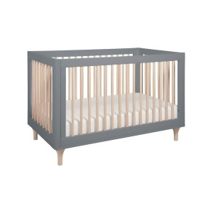 Babyletto Lolly 3-in-1 Convertible Crib with Toddler Bed Conversion Kit Grey/Washed Natural M9001gnx - All