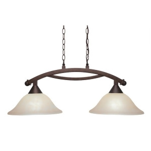 Toltec Lighting Bow 2 Light Island Light Shown in Bronze Finish with 12' Amber Marble Glass Bronze 872-Brz-523 - All