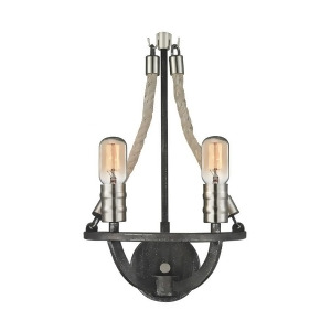 Elk Lighting Natural Rope 2 Light Sconce Silvered Graphite/Polished Nickel Accents 63051-2 - All