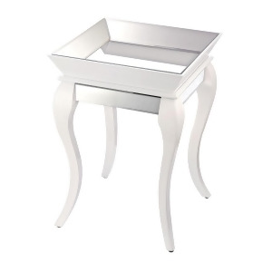 Sterling Ind. Side Table w/Bent Glass Gloss White Silver 114-79 - All