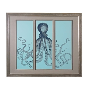 Sterling Industries Octopus Triptych Fine Art Giclee Under Glass Washed Wood Washed Wood 151-006 - All