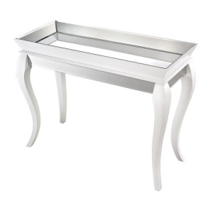 Sterling Ind. Console Table w/Bent Glass Gloss White Silver 114-80 - All