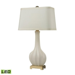 Dimond Lighting 34 Fluted Ceramic Led Table Lamp in White Glaze D2596-led - All