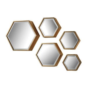 Sterling Industries Set of 5 Hexagonal Mirrors Gold Gold 138-170-S5 - All