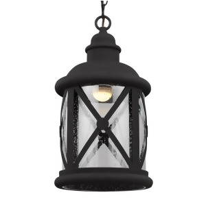 Sea Gull Lighting Lakeview Led Outdoor Pendant Black with Clear Seeded Glass 6221492S-12 - All