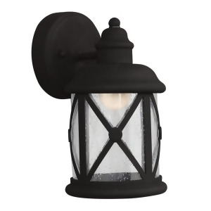 Sea Gull Lighting Lakeview Led Small Outdoor Wall Lantern Black with Clear Seeded Glass 8521492S-12 - All