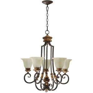 Quorum Capella 5 Light Chandelier Toasted Sienna With Golden Fawn 6101-5-44 - All