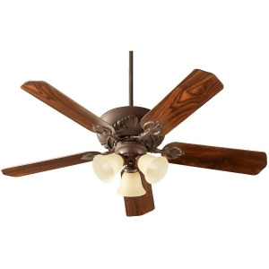 Quorum Chateaux Uni-Pack 3 Light Ceiling Fan Oiled Bronze W/ Amber Scavo 78525-1786 - All